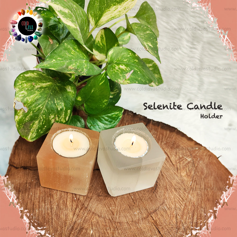A Pair of Selenite candle holder