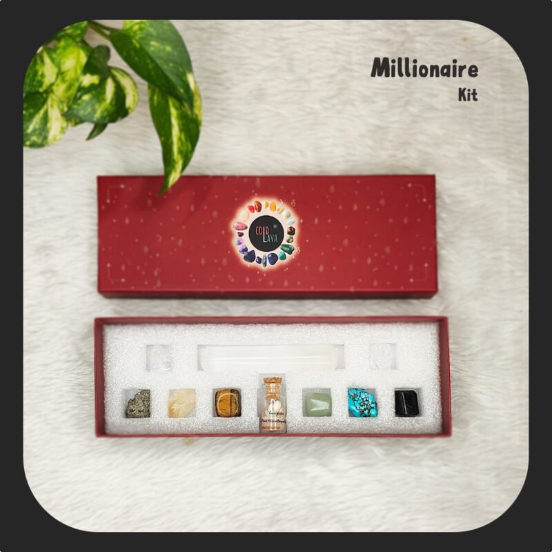 millioner's kit, selenite, money box, money for home,