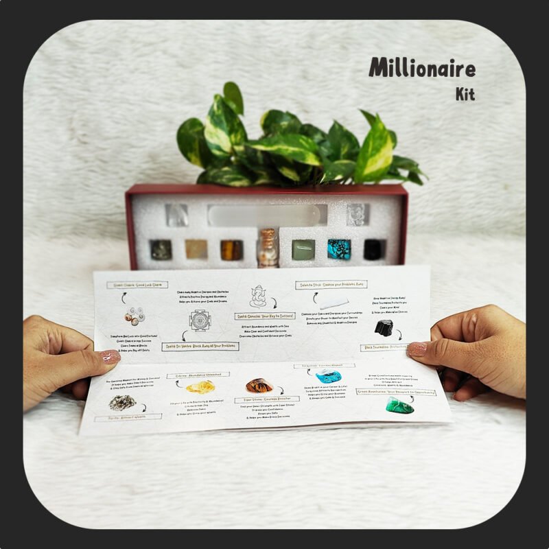 millioner's kit, selenite, money box, money for home,