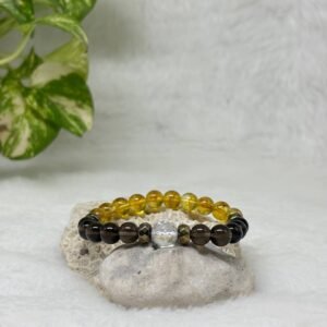 Mulanka 3 Bracelet:Citrine + Smoky Quartz