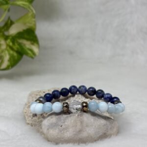 Mulanka 5 Bracelet : Sodalite + Aquamarine