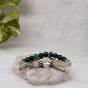 Mulanka 6 Bracelet : Green Onyx + Prehnite