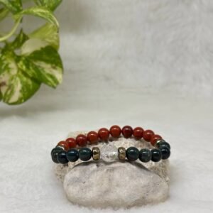 Mulanka 9 Bracelet : Bloodstone + Red Jasper